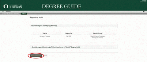 Click Run Current Program to update a degree guide using the student&#39;s current major