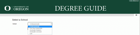 Begin by selecting the student's degree level, such as undergraduate postbaccalaureate, master's doctoral, or law