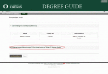 Select the &quot;What If&quot; degree guide